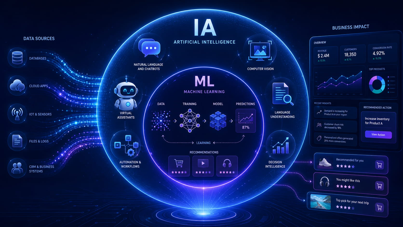 diferencia entre inteligencia artificial y machine learning